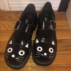 T.U.K. Anarchic Black Cat Mary Janes